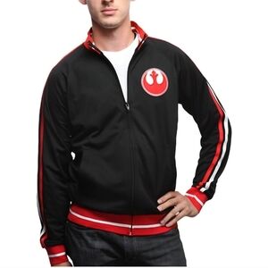 Star Wars Rebel Alliance Track Jacket Black Red Size 2XL P-3349